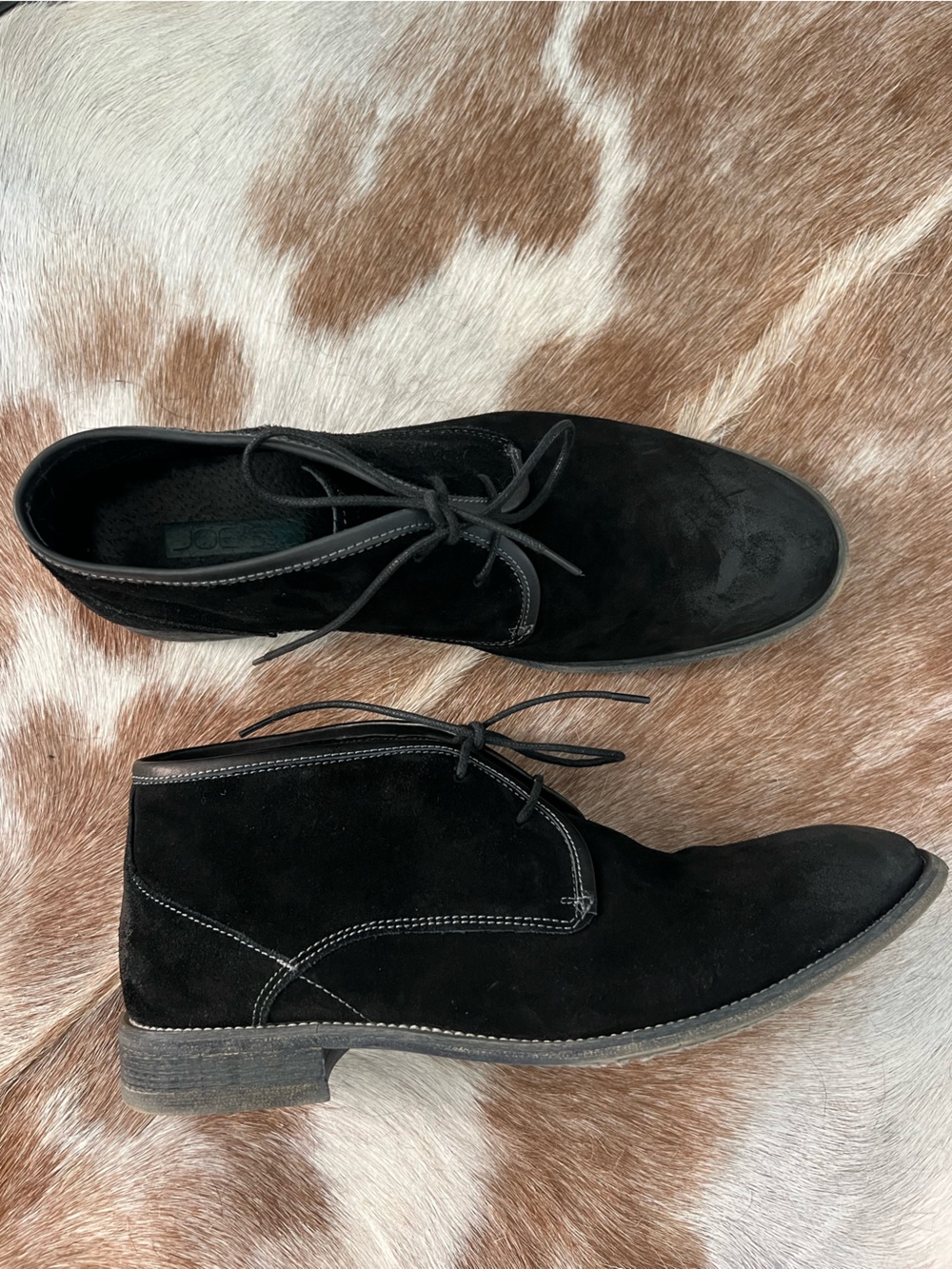Joe's Jeans Black Suede Chukka Boots - Lace-Up Casual size 10